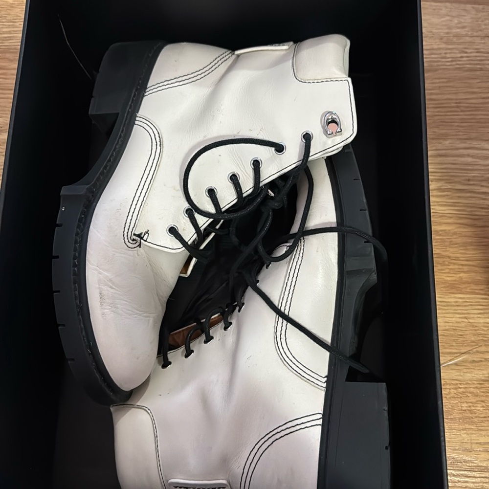 Coach leather white boot